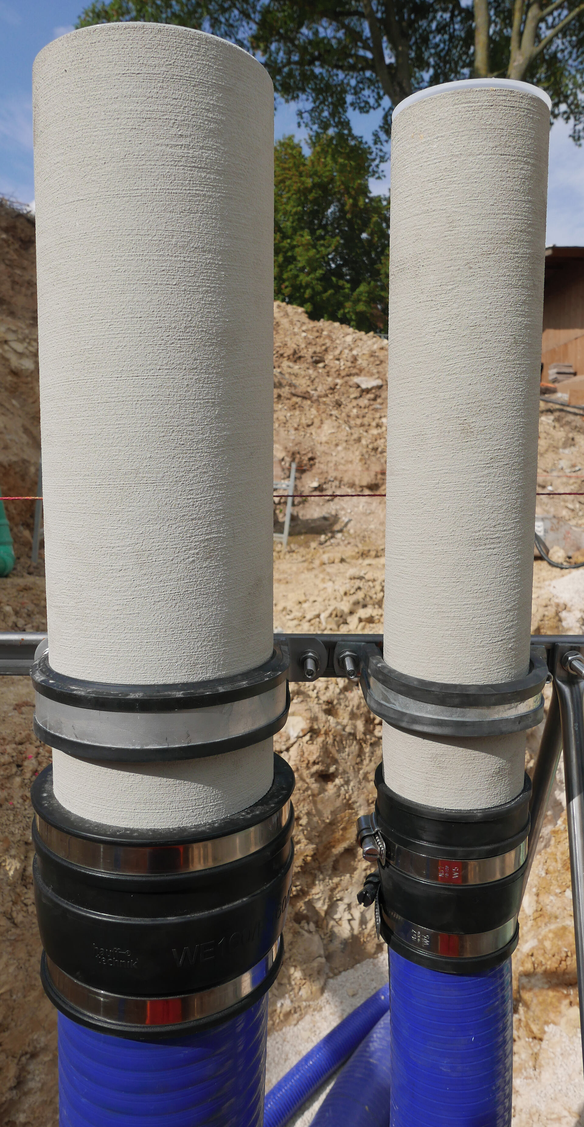 Zement-Verbund-Rohr mit Manschette - KES ZVR150/500 Hateflex-Spiralschlauch - für MA150 Hauff-Technik - Bodeneinführung