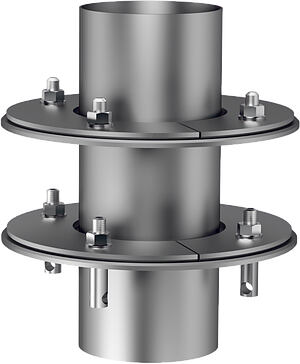 Two-level fixed/loose flange - for setting in concrete