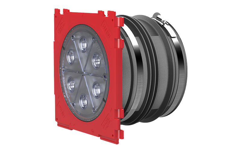 Einfach-Dichtpackung mit klappbarer Gummimanschette - zum Einbetonieren und Anschluss von glatten Kabelschutzrohren