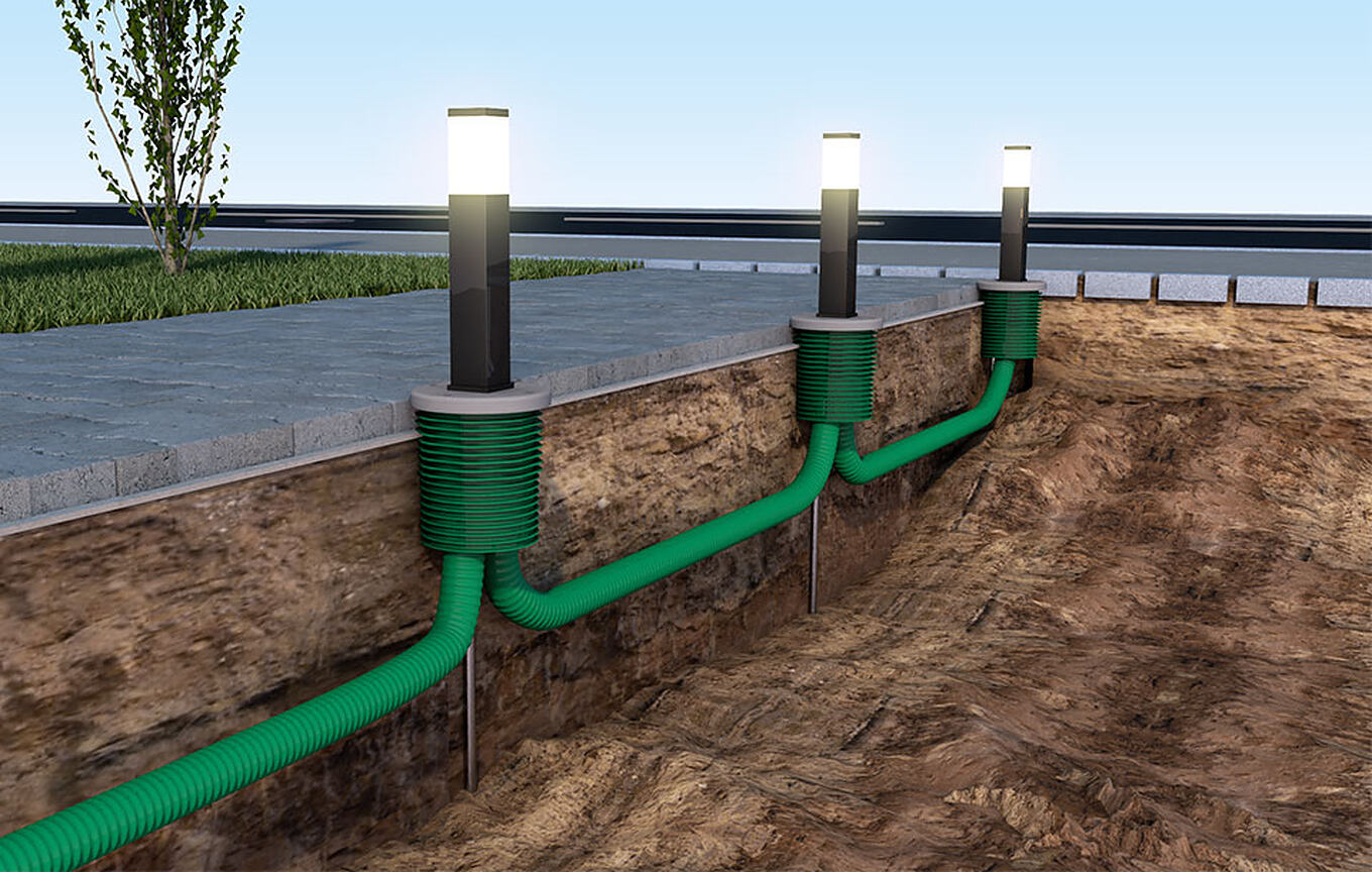 Haus mit Garten samt Beleuchtung, Pool, E-Ladestation die durch Hausausführung ETGAR mit Strom versorgt werden, im Haus eine FUBO Mehrspartenhauseinführung